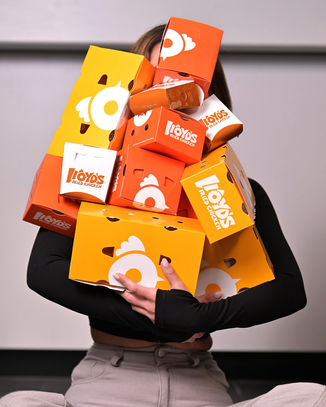Armful of Lloyd's boxes